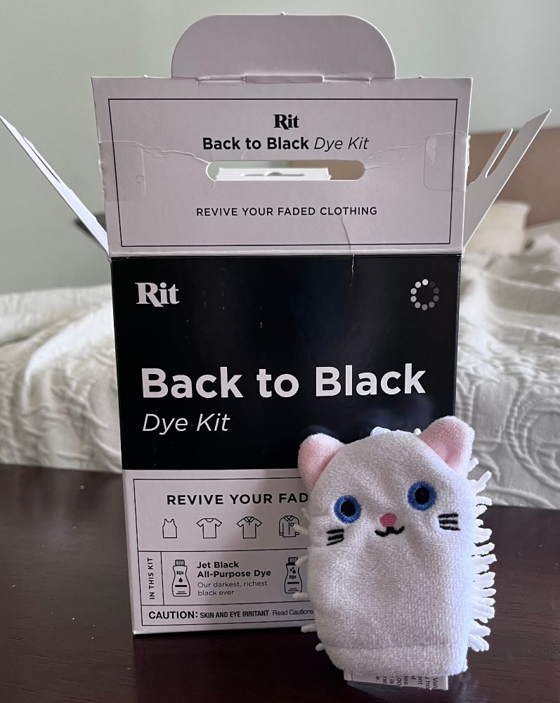 Rit Back to Black dye kit and kitten