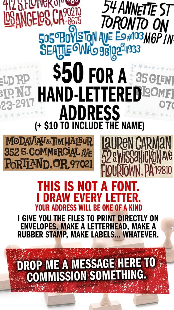 $50 hand lettered address
