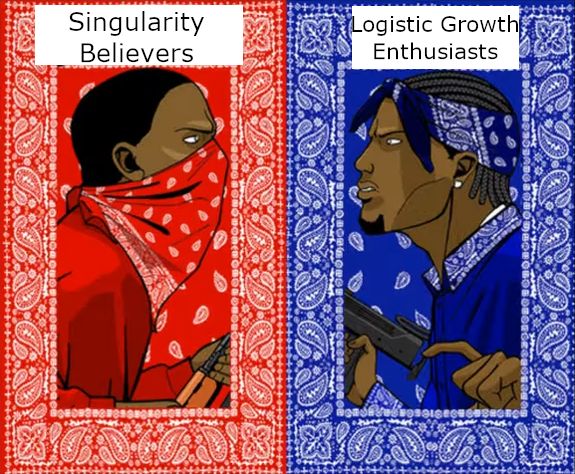 Singularity Believers vs. Logistic Growth Enthusiasts