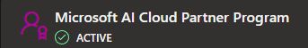 shows active membership into the Microsoft AI Cloud Partner Program