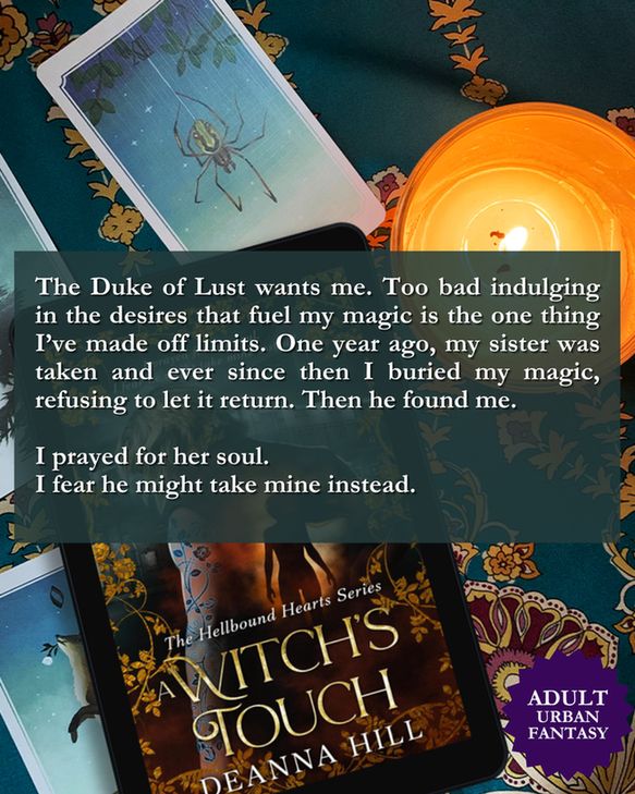 Blurb: 
The Duke of Lust wants me. Too bad indulging in the desires that fuel my magic is the one thing I’ve made off limits. One year ago, my sister was taken and ever since then I buried my magic, refusing to let it return. Then he found me.

I prayed for her soul.
I fear he might take mine instead.
