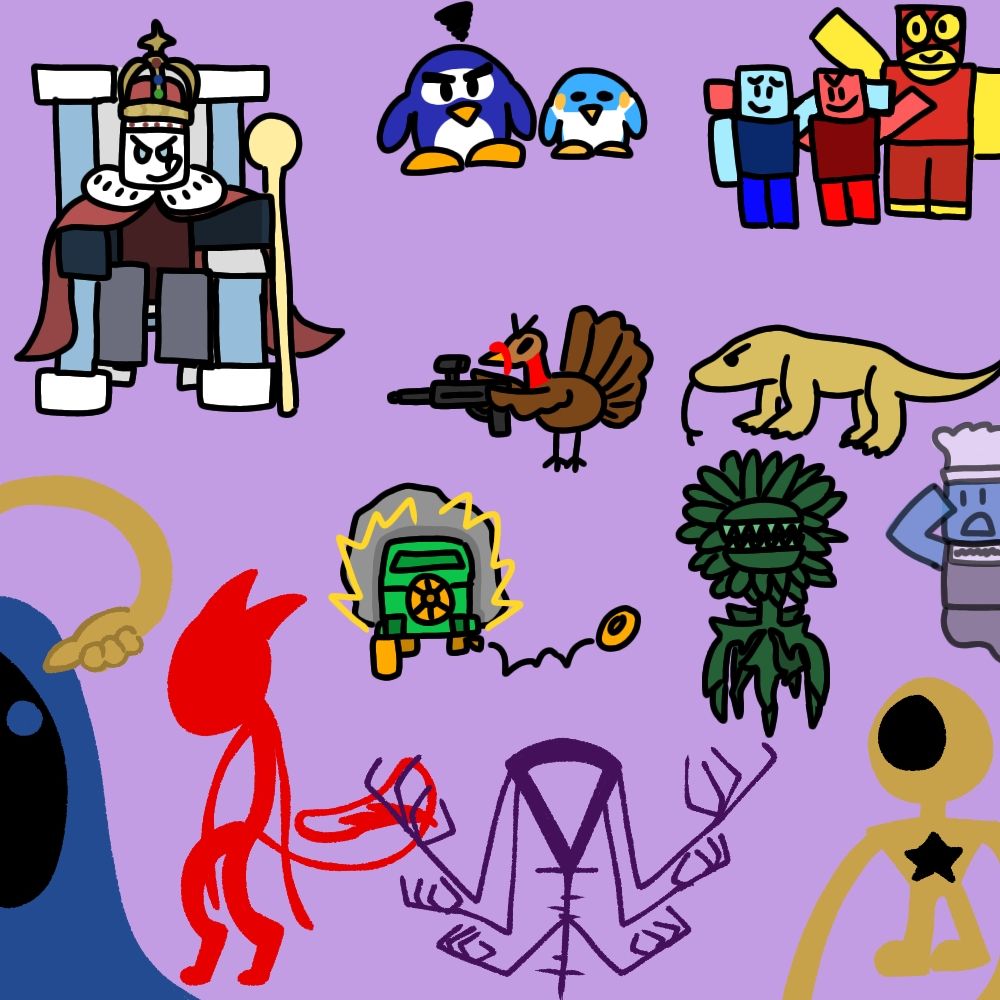 A random assortment of NPCs and bosses from Block Tales, a Roblox multiplayer RPG game! 