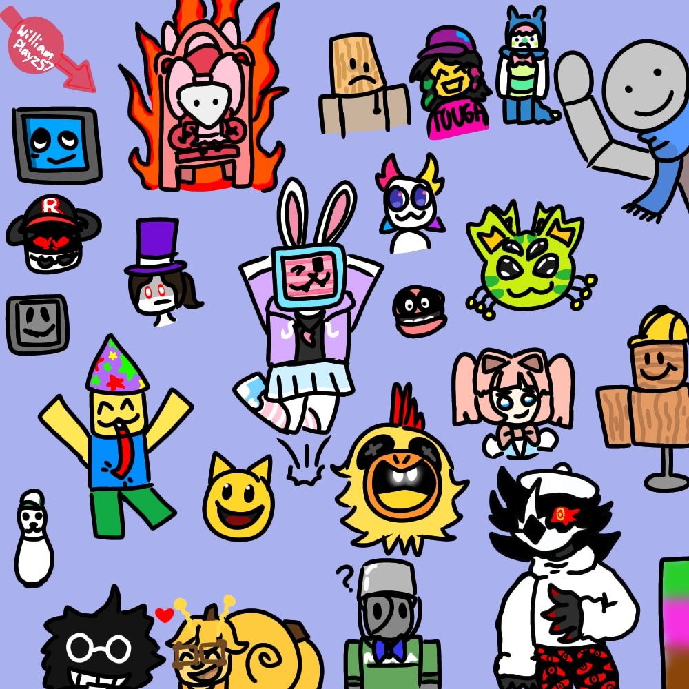 A bunch of drawings of NPCs from the hit Roblox game Regretevator 👍
You can immediately tell who my favorites are lol