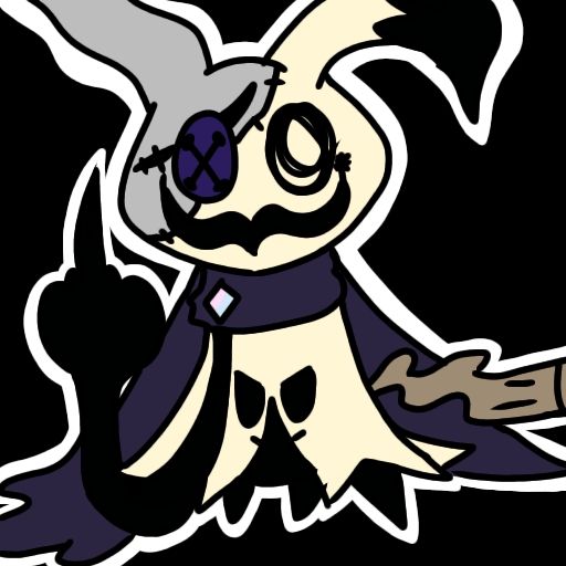 Arlo the Mimikyu flipping you off (this is 100% in character)