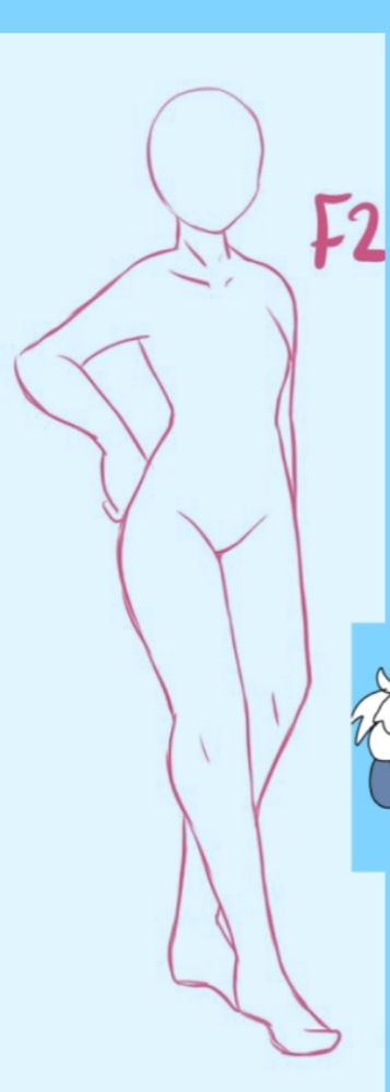 Couldn't find the original image sadly(I must've deleted it), but I used this f2u pose I found on Google images for a quick base to work with since I'm still working on drawing humans 👍
(This is the white rectangle under the final design in the other image)