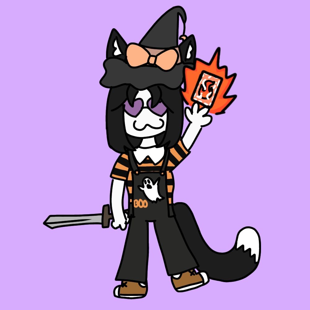 My avatar! A cat witch who used spells and a sword!