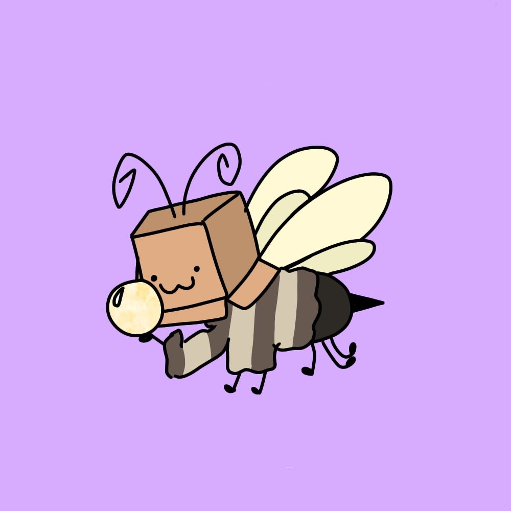 My buddy Bagel who was a bee with a box on their head who threw balls at people!