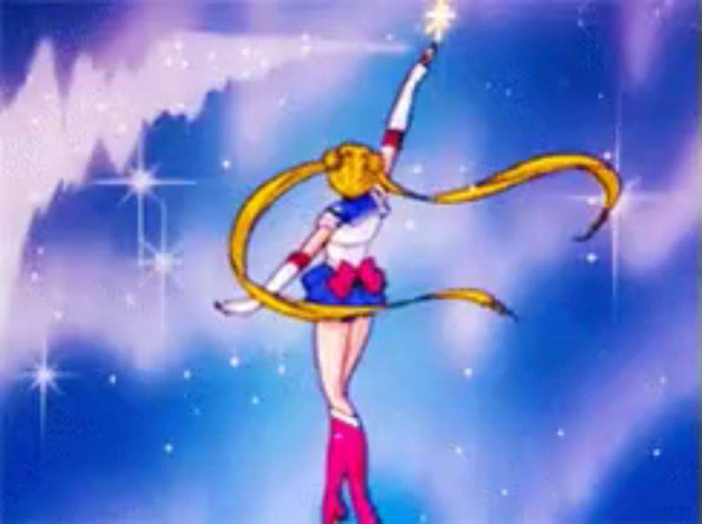 a cartoon of sailor moon holding a star