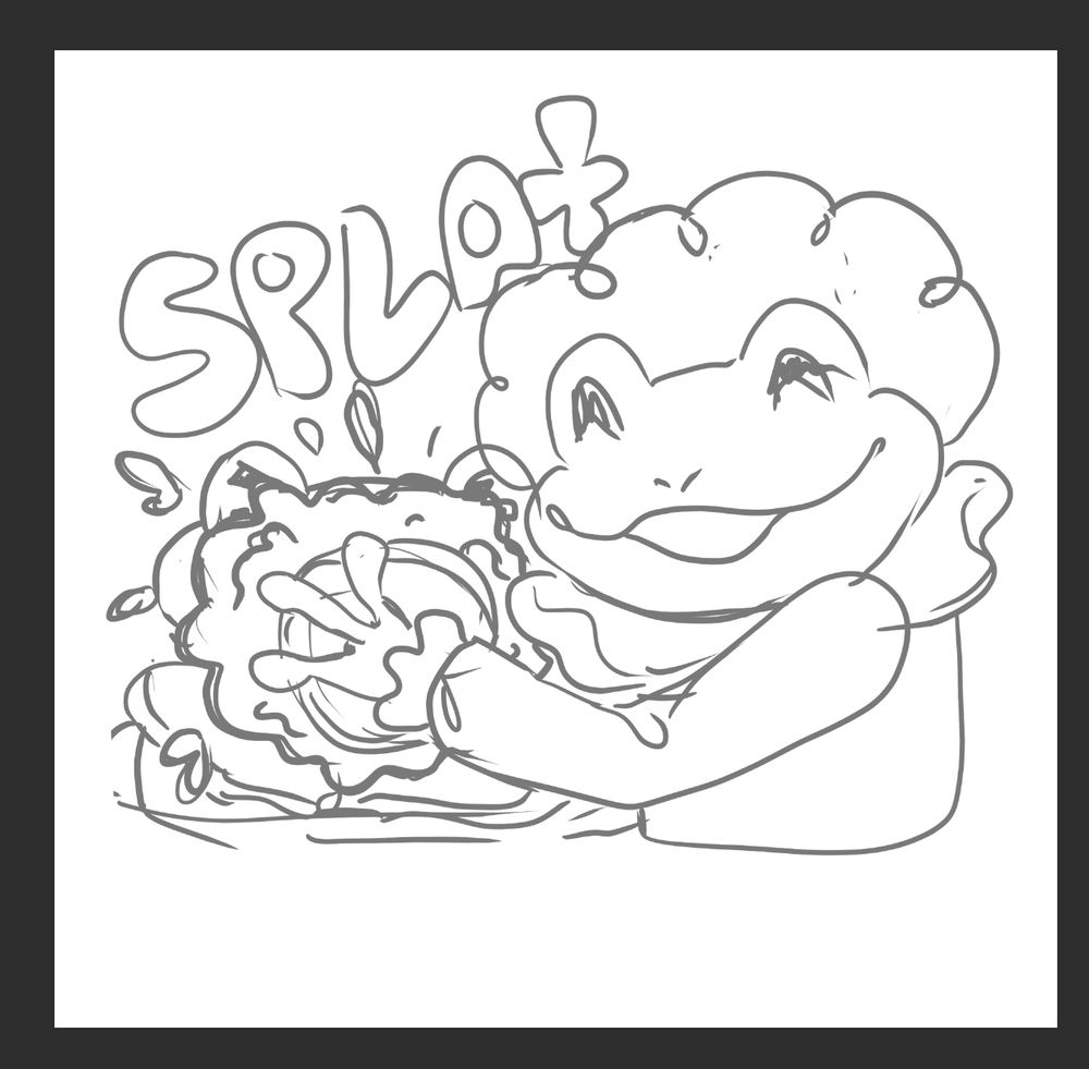 Clown frog pieing a frog