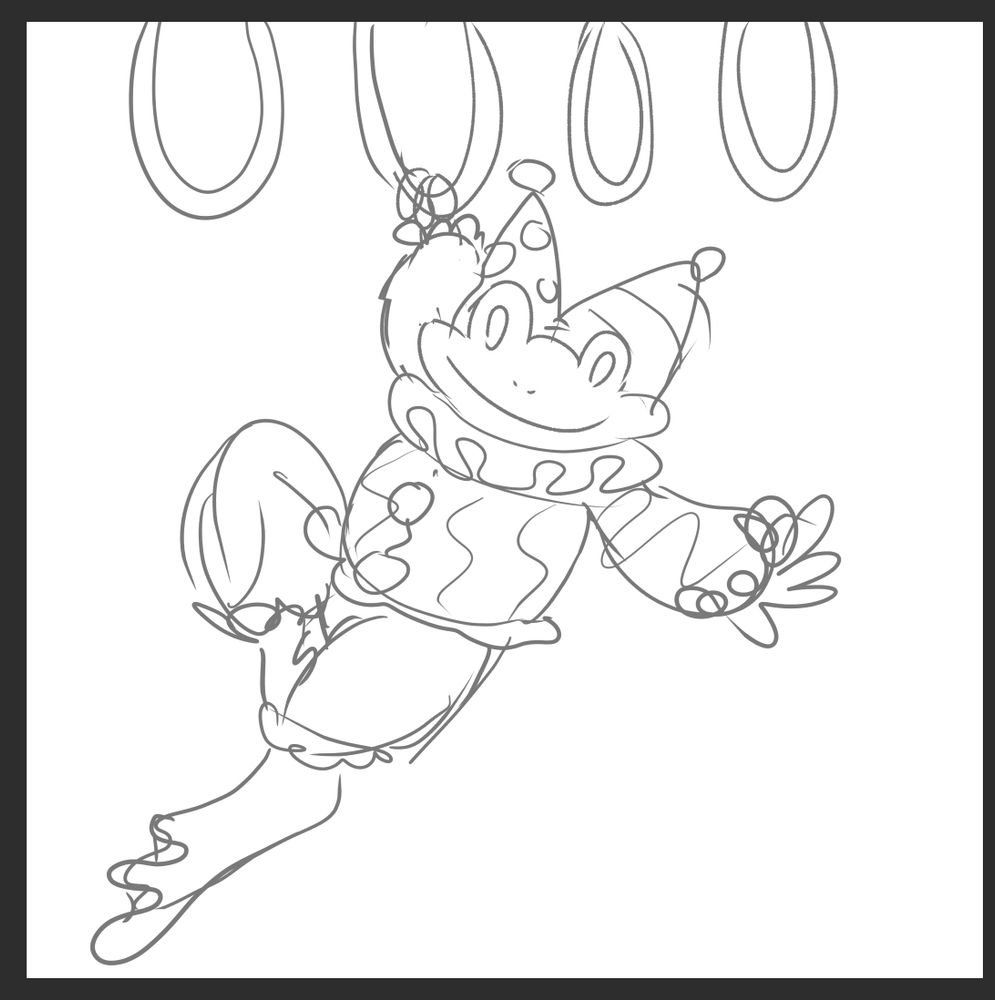 Clown frog on the hoops 