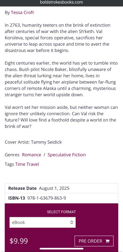 The Bold Strokes Books website for Through Sky and Stars, showing the release date of August 1, 2025!