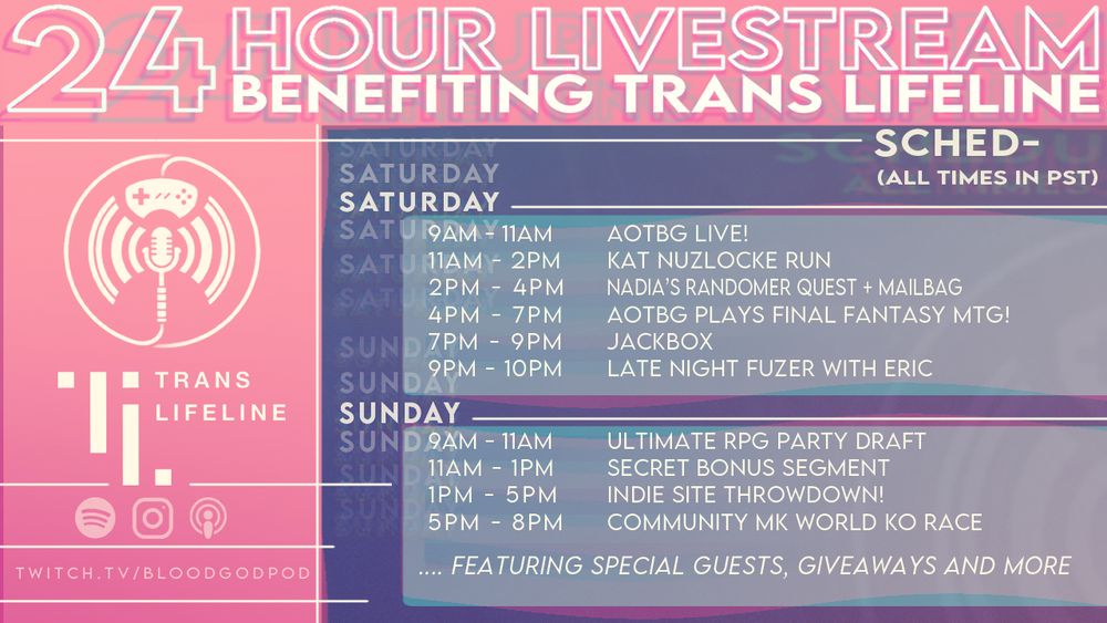 the 2025 Axe of the Blood God charity live stream schedule