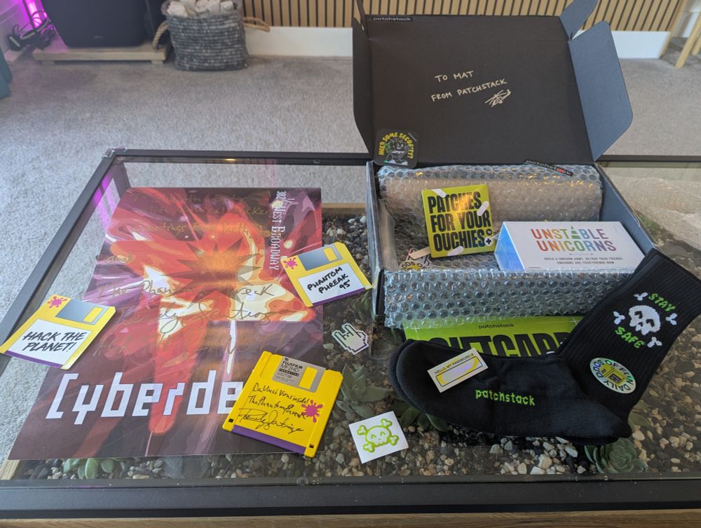 Signed Hackers movie memorabilia and patchstack metch