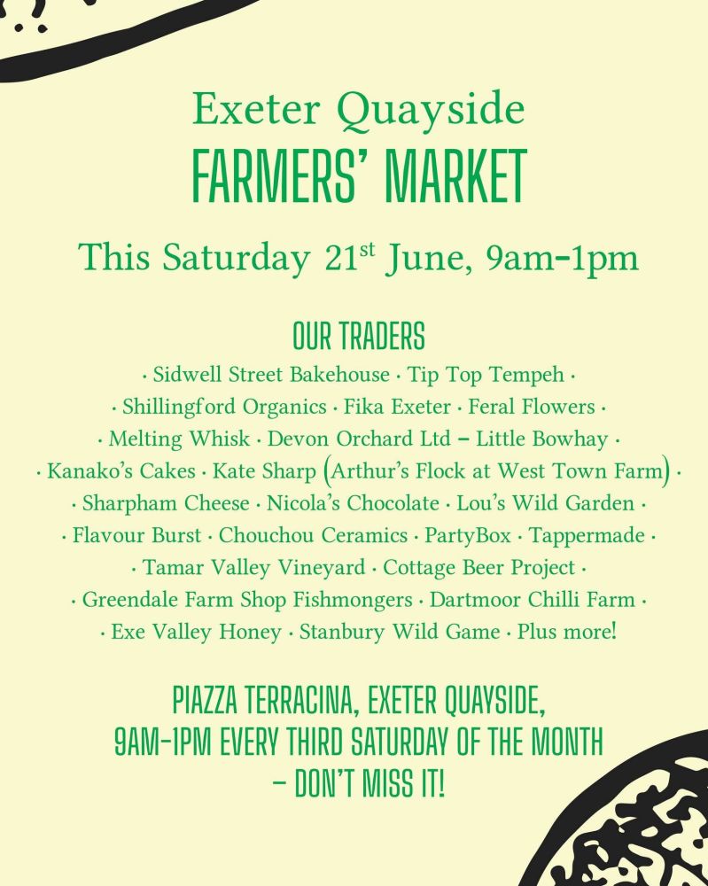 Exeter Quayside Farmers Market 21 June 2025