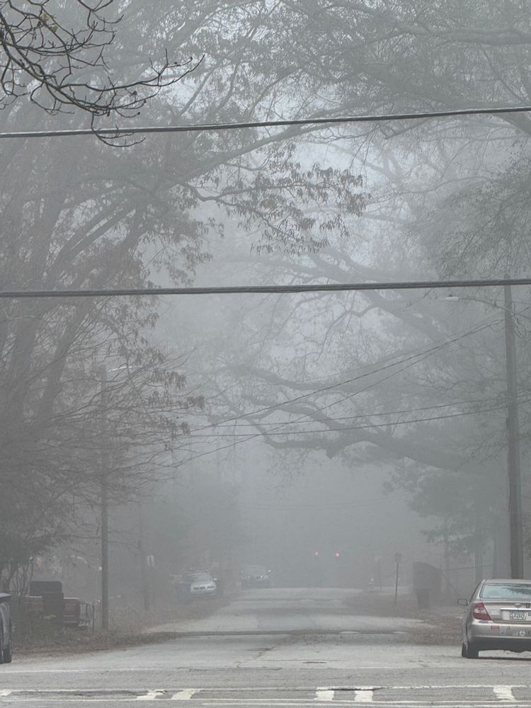 Photo of a foggy street