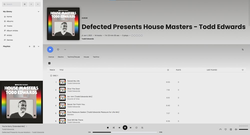 desktop subsonic interface with great spotify like ui