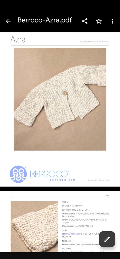 Pattern on which cardi is based. T-shaped simple cardigan for small baby.
