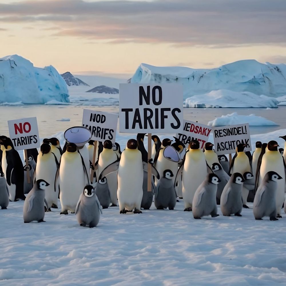 Demonstrierende Pinguine