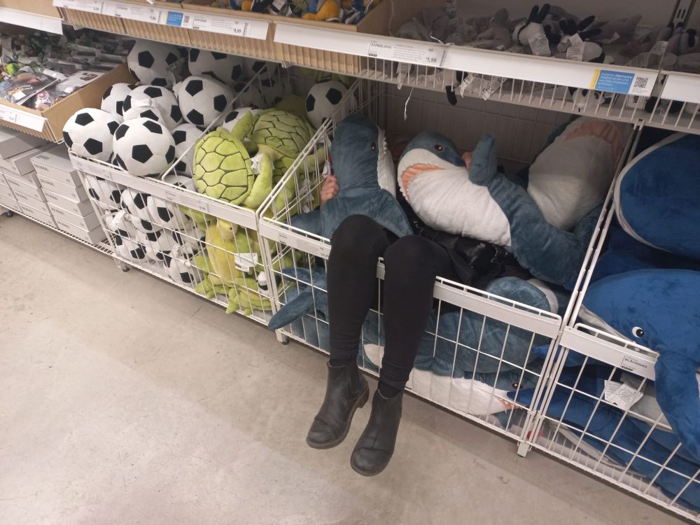 me in the shark pit at ikea