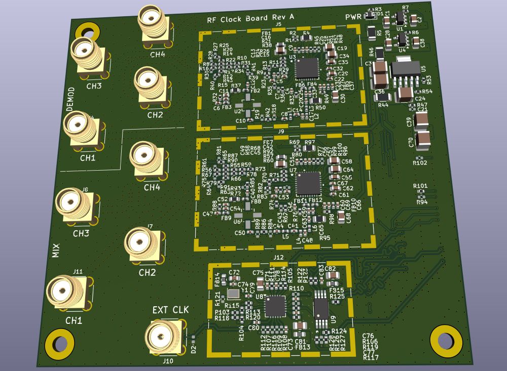 Local oscillators and FPGA clock board