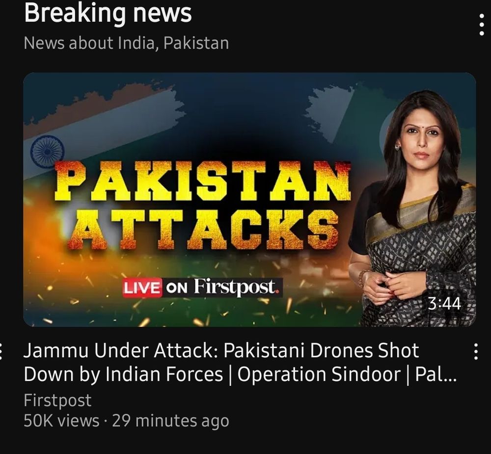 War propaganda on you tube from first post stating pakistan is attacking Jammu 