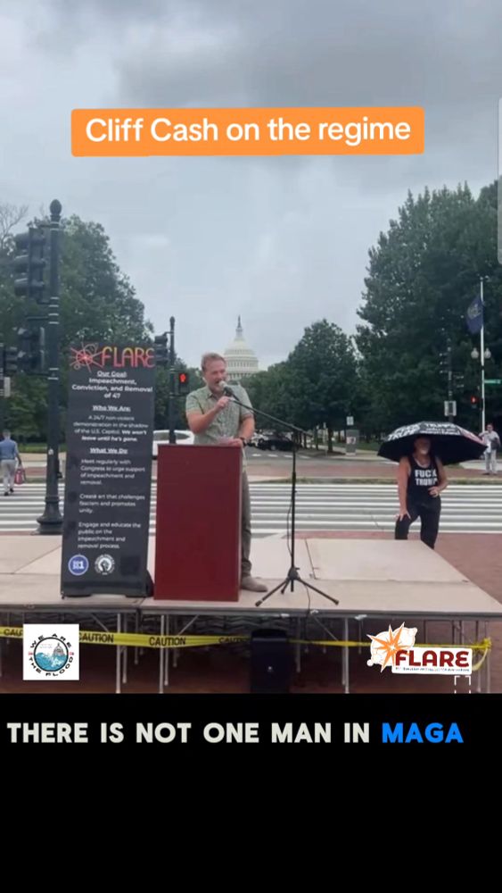 Cliff Cash speaks on stage at FLARE - a 24/7 occupation in DC near the Capitol fighting for the end of the regime. We're not waiting until midterms. We're not managing authoritarianism.

Cliff Cash...