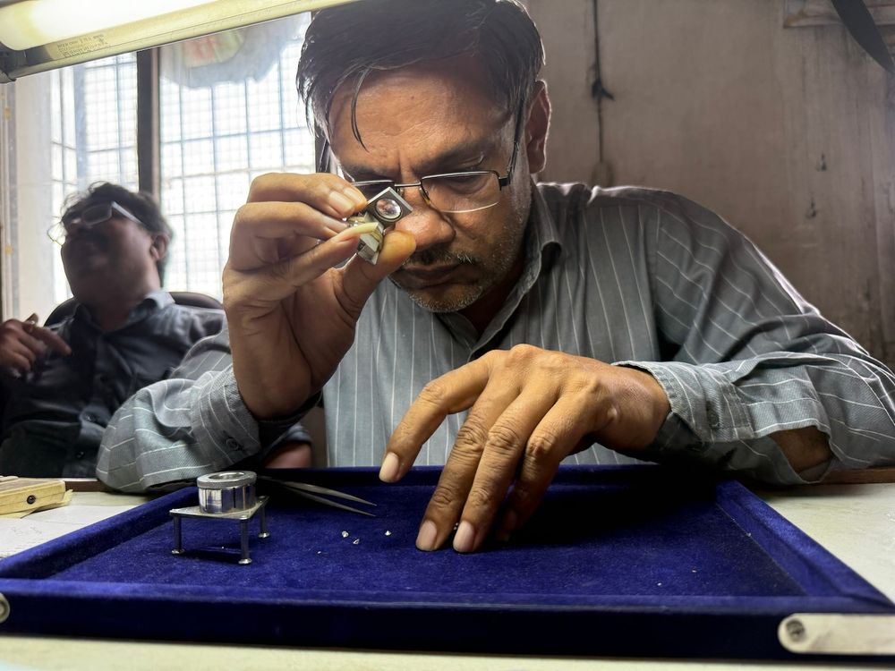 Nearly every diamond sold in the world is first cut and polished in Surat. Trump’s escalating tariffs have brought the city to a near-standstill.