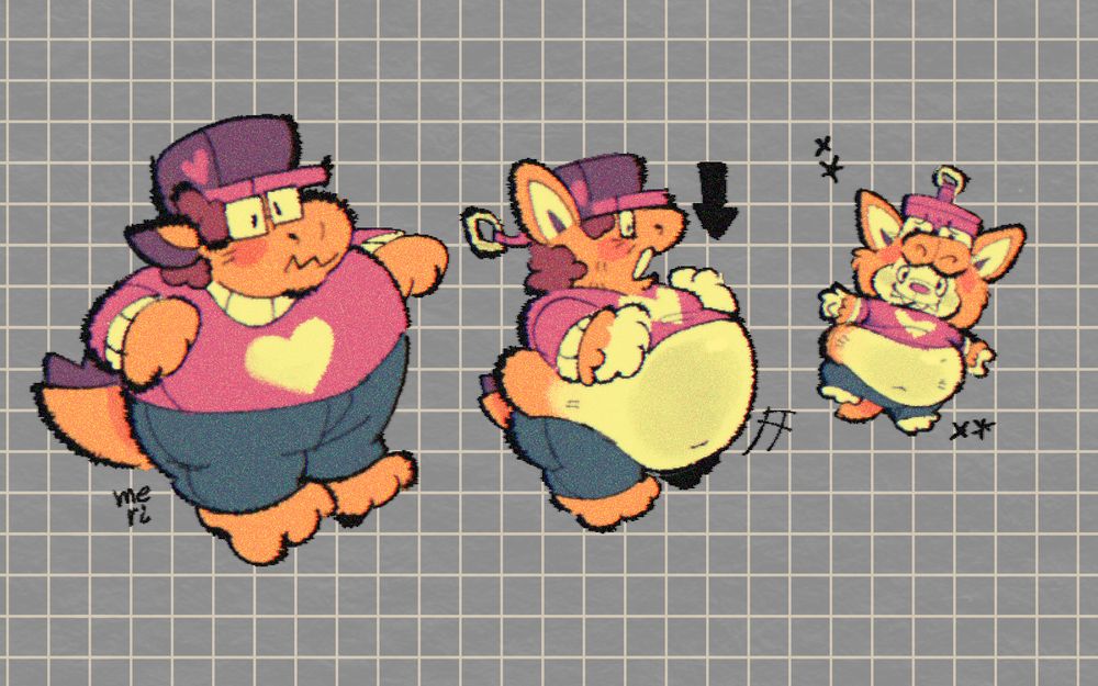 a dino inflating and turning into a little fat labubu, hell yeah :-3