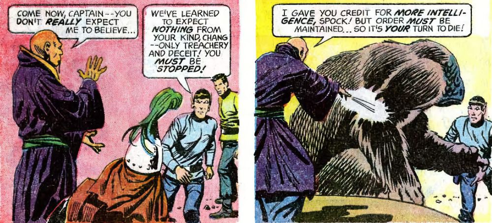 Chang cannot believe the Enterprise cannot land in Gold Key Star Trek #10, May 1971: "Sceptre of the Sun."