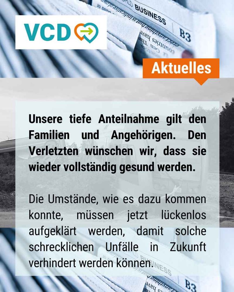 Bild 2: Unsere tiefe Anteilnahme gilt den Familien und Angehörigen. Den Verletzten wünschen wir, dass sie wieder vollständig gesund werden. Die Umstände, wie es dazu kommen konnte, müssen jetzt lückenlos aufgeklärt werden.