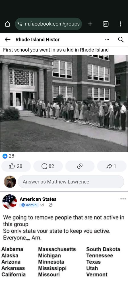 Spam Facebook posts from someone allegedly named American States. 