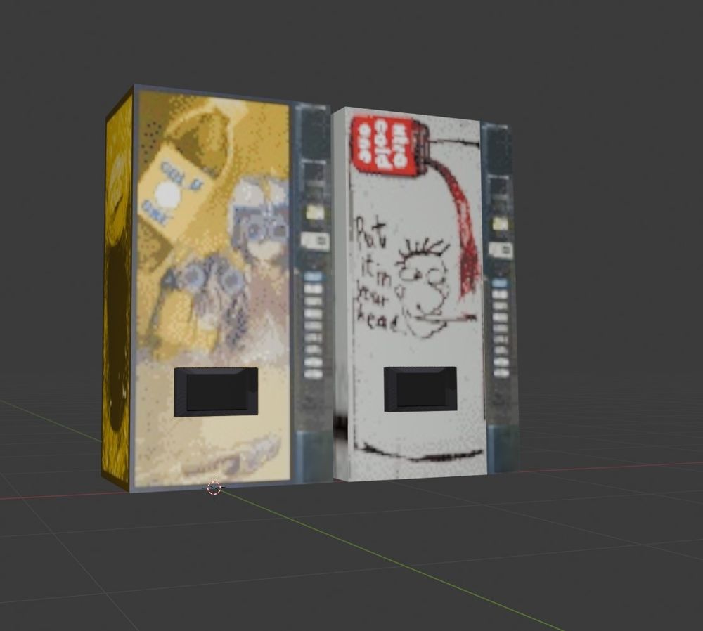 Two soda vending machines
