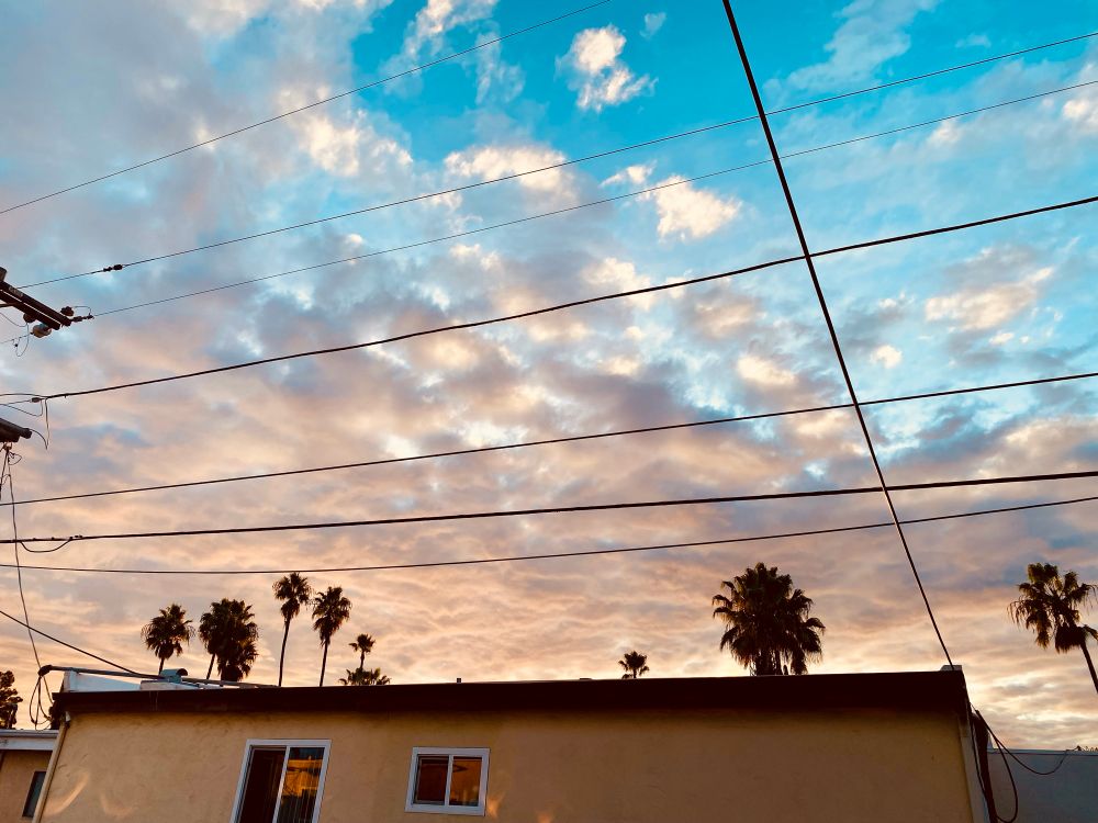 Cloud turning colors above