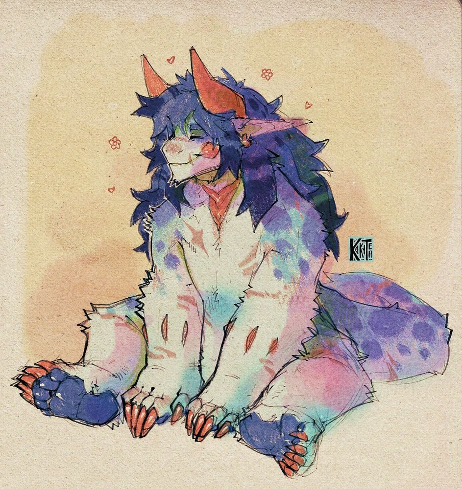Drawing of dragon oc sitting