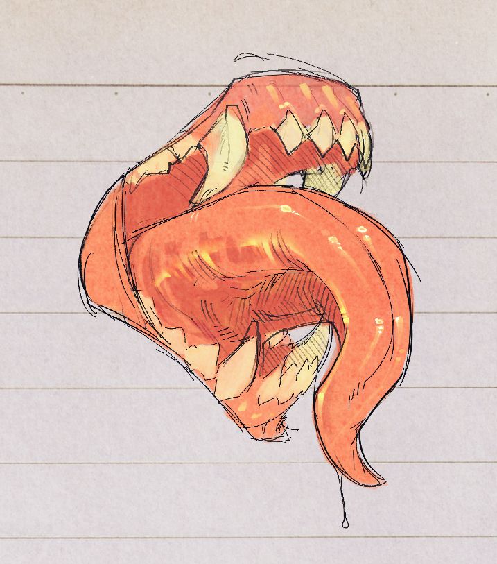Monster mouth drawing