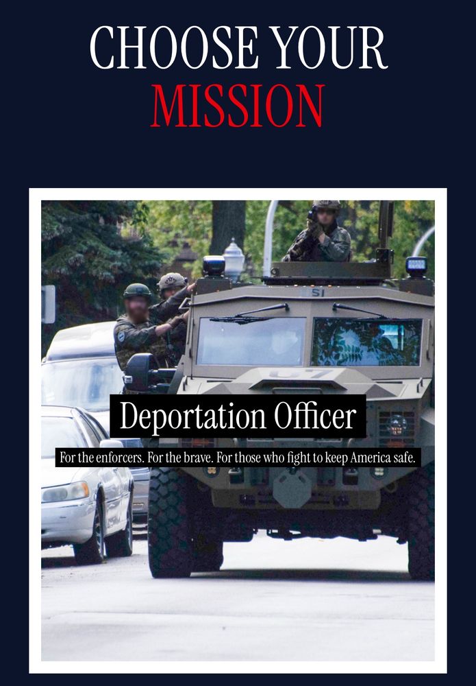 Fascist advertising on join.ice.gov, trying to convince low-life pieces of shit they are brave if they disappear unarmed innocent people.