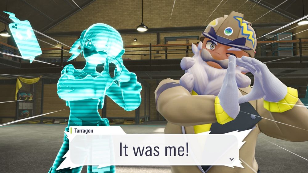 DIO.

But seriously it’s a hologram of the character Canari next to the character Tarragon, who’s been impersonating his granddaughter for her public facing appearances. 