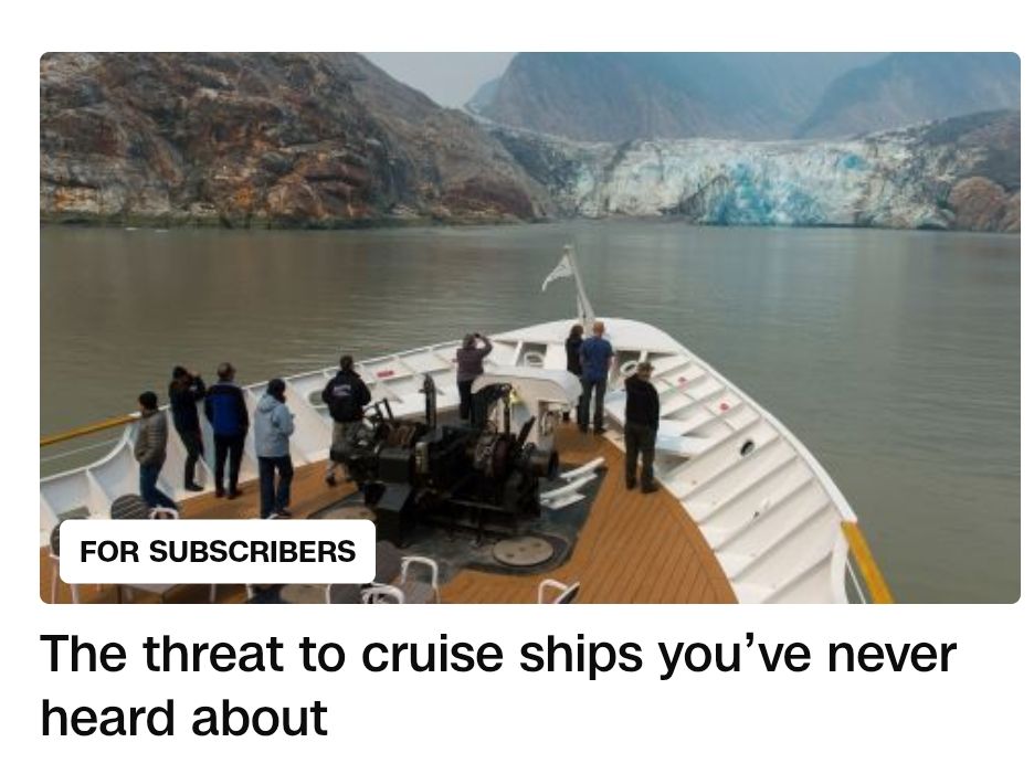CNN article with the headline "The threat to cruise ships you've never heard about."