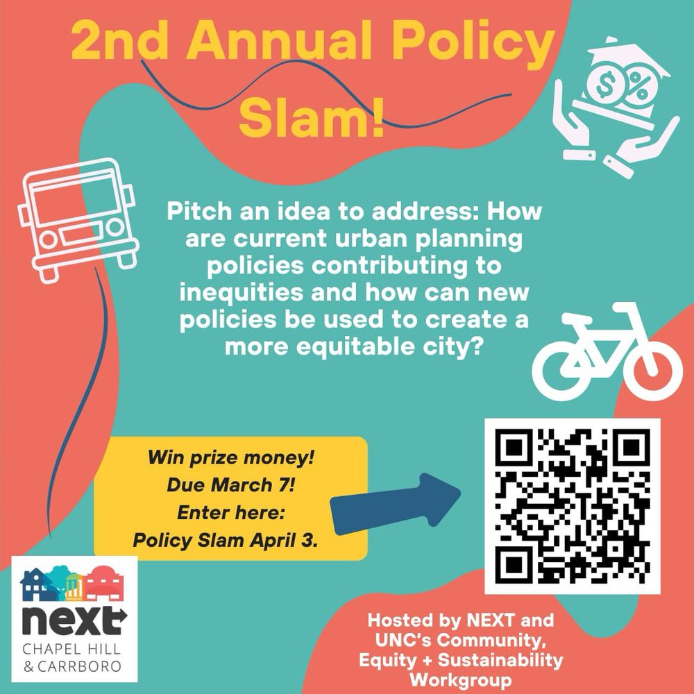 Flyer with call for entries for the 2nd annual policy slam with full details and a corrected QR code. 