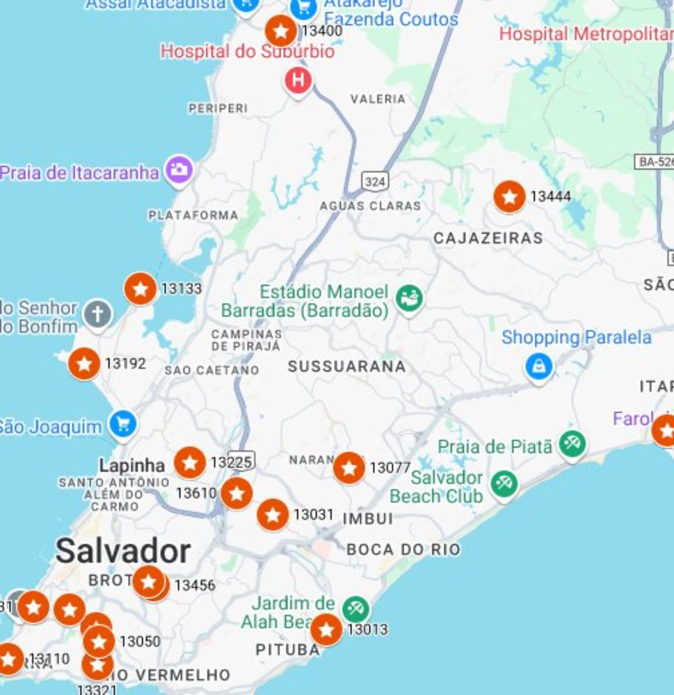 CANDIDATURAS PETISTAS EM SALVADOR-BA - ELEIÇÕES 2024 - Google My Maps