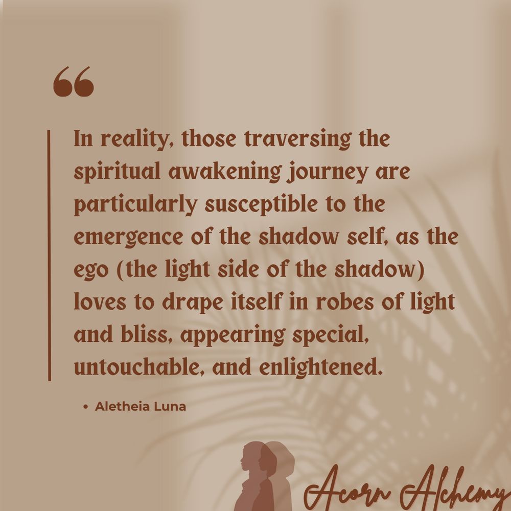 Background photo depicts shadows and a quote about shadow work.