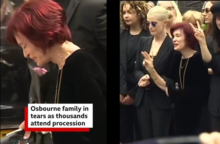 Sharon Osbourne and kids at Ozzy memorial 