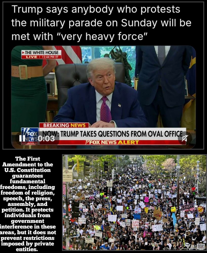 Trump threatening protestors