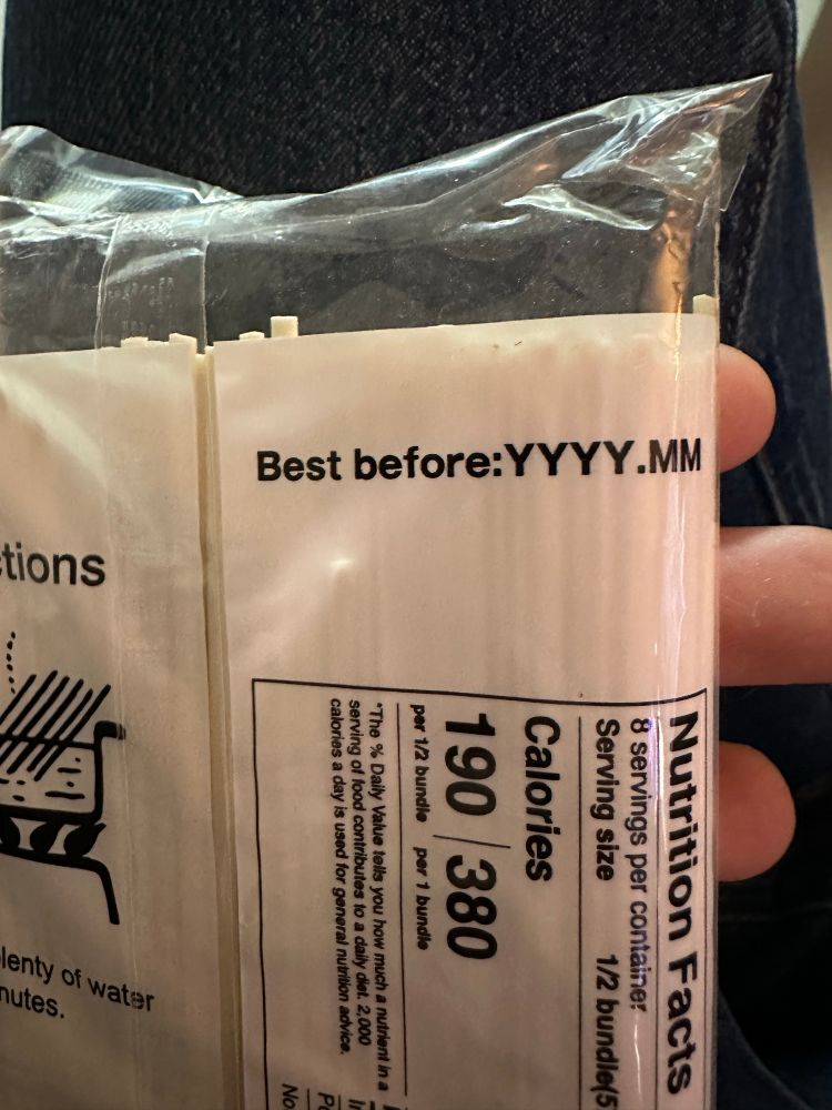 package of noodles that says Best before:YYYY.MM