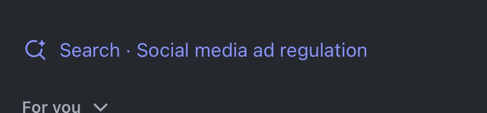 the instagram ai search saying “Search - Social media ad regulation”