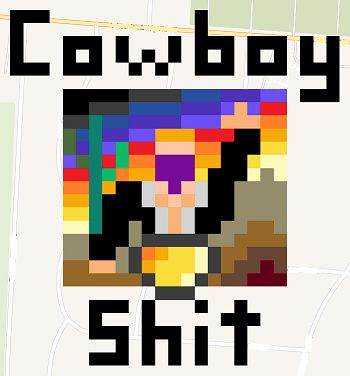 A pixel art drawing of Hangman Adam Page with the words 