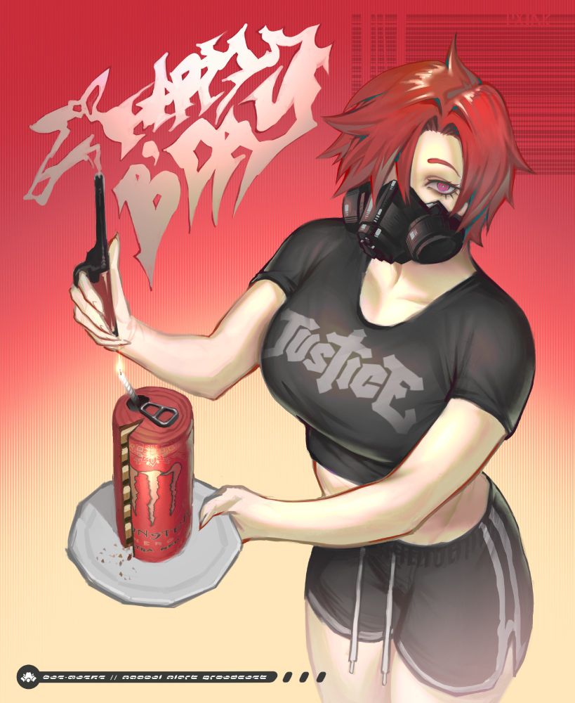 birthday gift drawing for a friend, featuring his character Justice