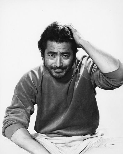 Handsome Japanese actor Toshiro Mifune looking at the camera in a way that makes my ovaries explode.