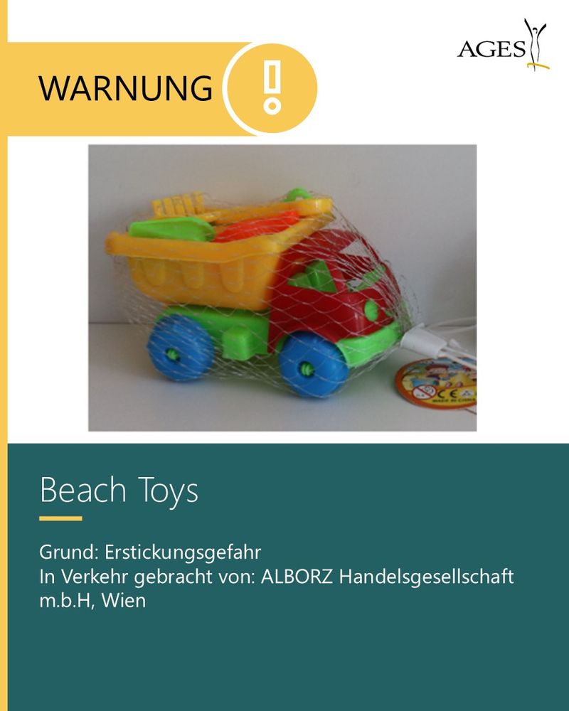 ein Spielzeuglastwagen, der mit einem Netz bedeckt ist
