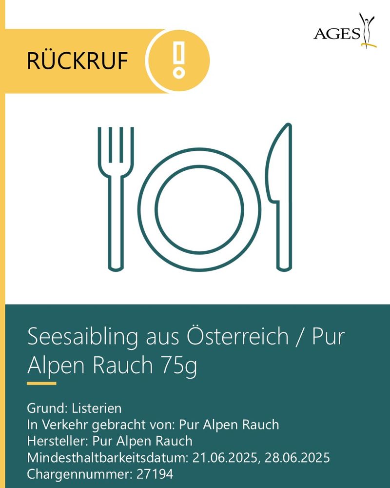 Ein weißes und grünes Schild mit einer Gabel und einem Messer.